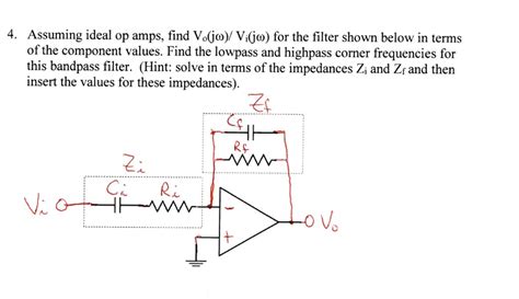 Solved Assuming Ideal Op Amps Find Vo Jw Vi J For The Filter