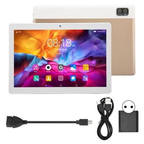 HURRISE Tablette PC Tablette 10 1 Pouces Pour Android 12 Gold 5G Appels