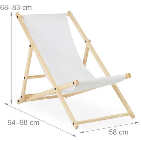 Relaxdays Chaise Longue Pliante Bois Et Tissu Transat Pliable Pour