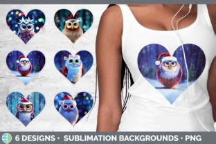 Christmas Owl Hearts Clipart Sublimati Graphic By Enliven Designs