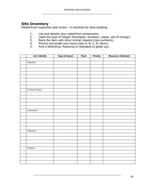 Personal Dock Bbuilding 101 PDF