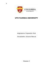 Tarea M Expresion Oral Docx B Uth Florida University Asignatura