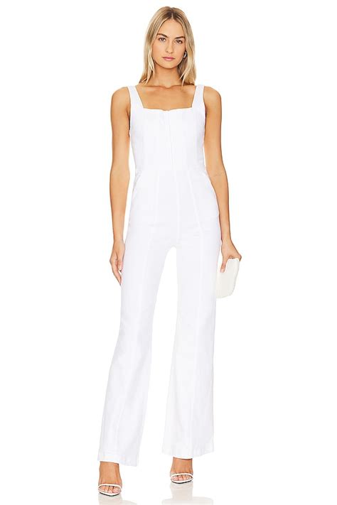 Alice Olivia Chels Corset Sleeveless Jumpsuit In White Revolve