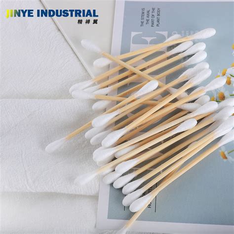 Custom Made Eco Friendly Bamboo Stick Cotton Swabs Ear Cleaning Bud