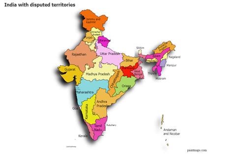 Sample Maps For India With Disputed Territories