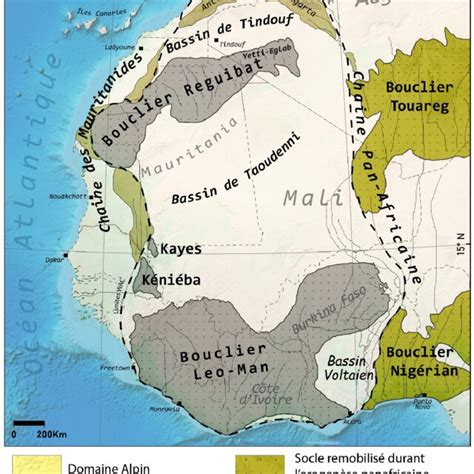 Carte G Ologique Simplifi E De L Afrique De L Ouest Montrant Les