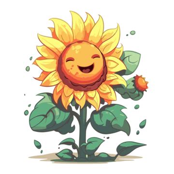 Sunflower Clipart Character Design Sunflower Happy Cartoon Character