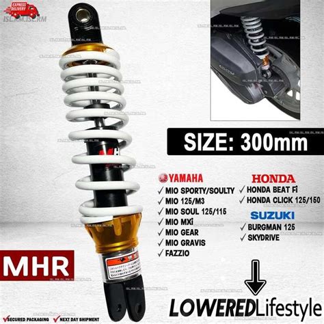 Shock Rear Absorber 300Mm Lowered Style 1 PC Mio Click Beat Burgman