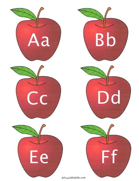 Apple Alphabet Cards - Classroom Freebies