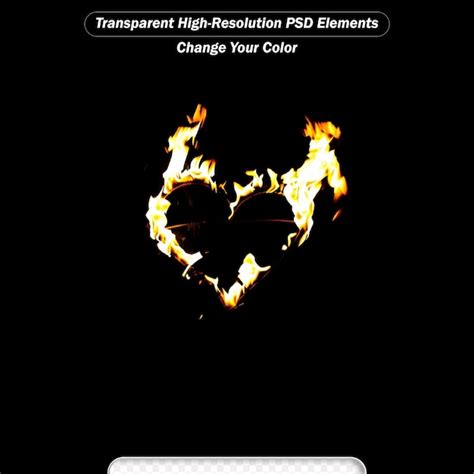 Premium PSD Hot Fire Heart