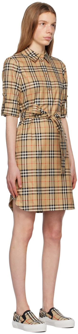 Burberry Beige Vintage Check Minidress Burberry