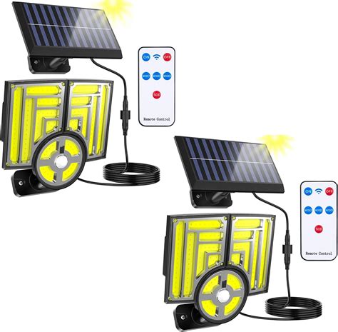 COB Solar Motion Lights Outdoor With Remote IP65 Waterproof Split