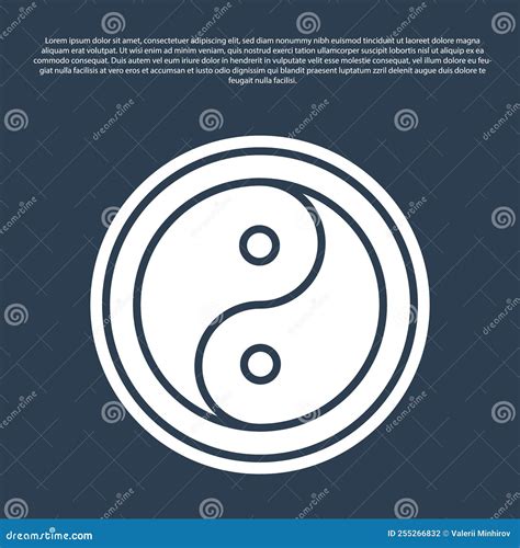 Blue Line Yin Yang Symbol Of Harmony And Balance Icon Isolated On Blue