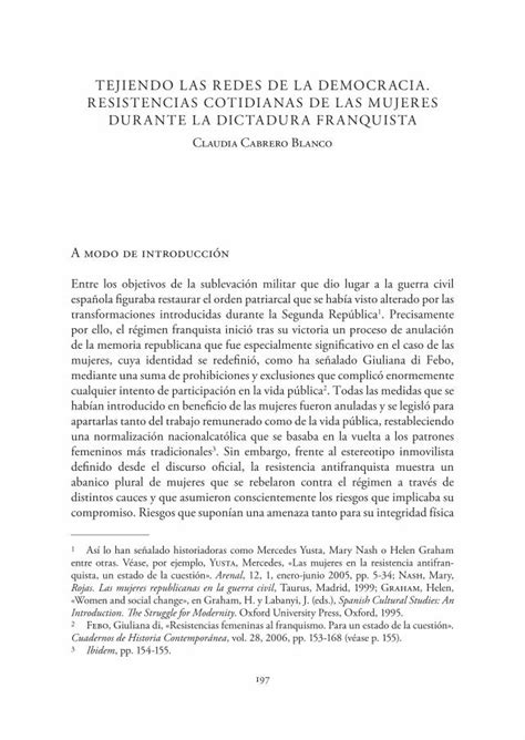 Pdf Tejiendo Las Redes De La Democracia Resistencias Cultura Y