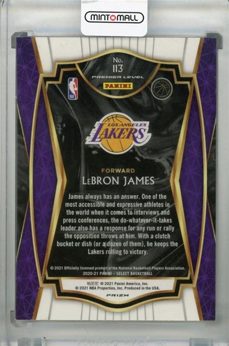 Mint Panini Select Los Angeles Lakers Lebron