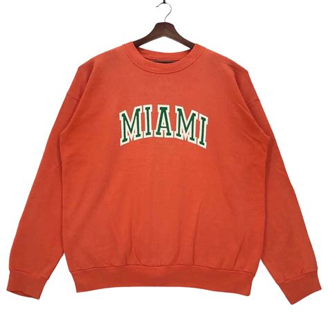 90s University Of Miami Sweatshirt Vintage Miami Hurricanes Etsy