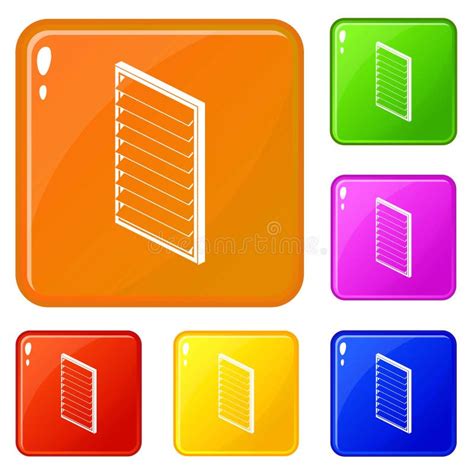 Color Fijado Iconos Rectangulares Del Vector Del Marco De Ventana