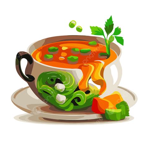 Sopa De Verduras Vector Png Sticker Clipart Sopa Con Verduras En Una