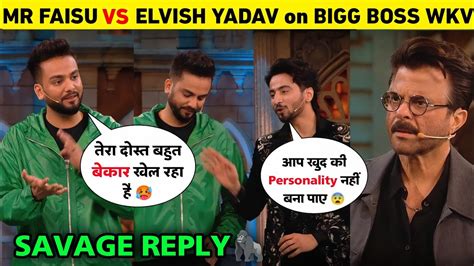 Faisu Vs Elvish On Weekend Ka Vaar Elvish Yadav And Mr Faisu In Bigg