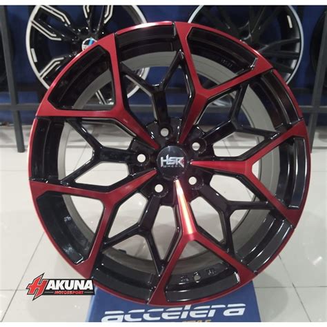 Jual Velg Mobil Racing R18 HSR MYTH01 Ring 18 Black Red Pelek Innova