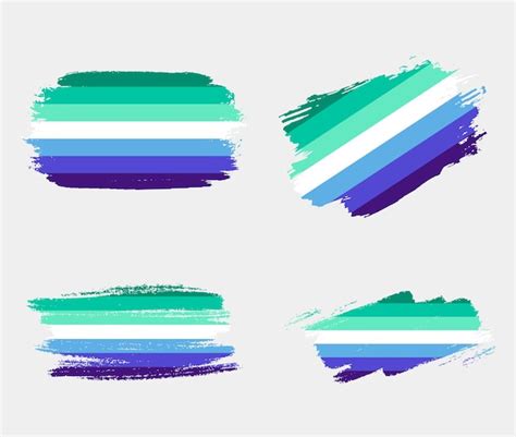 Bandera De Hombres Gay Pintada Con Pincel Sobre Fondo Blanco Concepto De Derechos Lgbt Cartel De