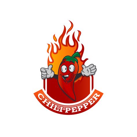 Red Hot Chili Pepper Character With Burning Flames Illustration Of A Funny Cartoon Red Hot Chili