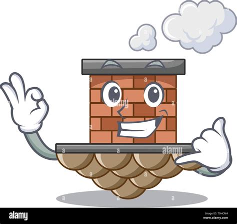 Call Me Brick Chimney Next The Cartoon Roof Stock Vector Image And Art