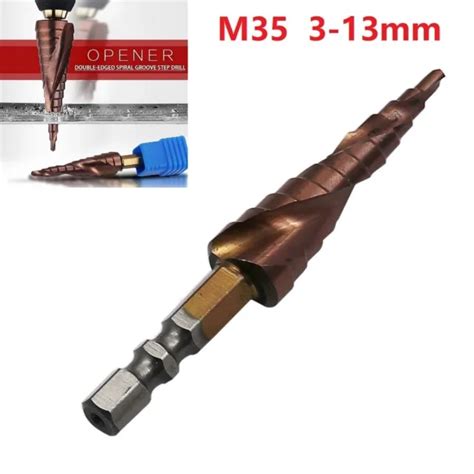 0 6CM HEX SHANK HSS CO M35 Cobalt Step Drill Bit 3 13mm Bois Mèche Neuf