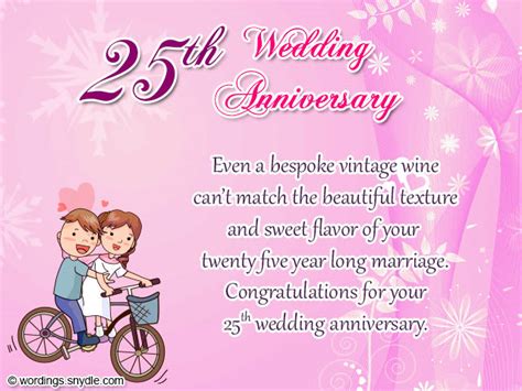 25th Wedding Anniversary Wishes Messages And Wordings Wordings And