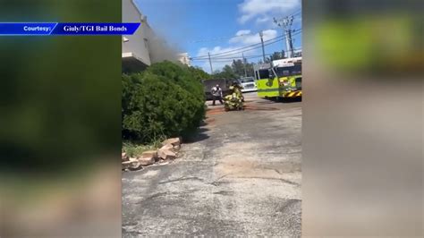 Crews Extinguish Car Fire Inside Building In West Miami Dade WSVN