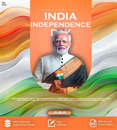 Premium Psd Psd Indian Independence Day Poster Template Design Indian