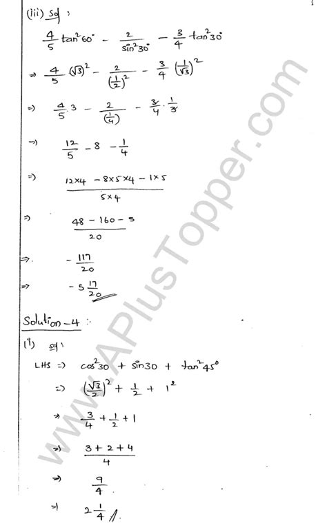 Ml Aggarwal Icse Solutions For Class Maths Chapter Trigonometric