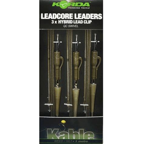 Korda Leadcore Leader Hybrid Lead Clip QC Swivel Weed Silt Carphunter