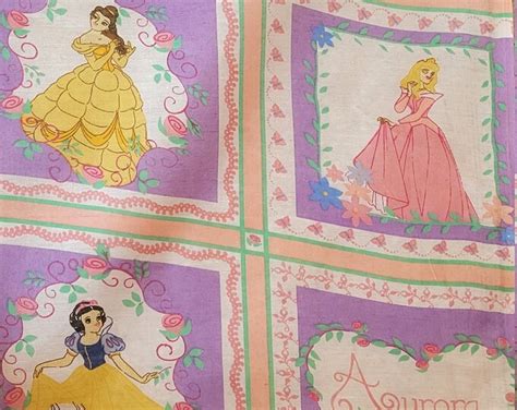 Disney Princess Panel Fabric Sold By The Yard Etsy