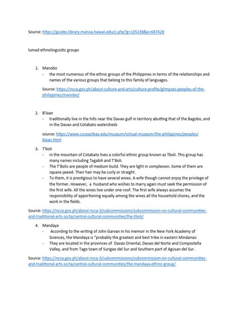 13 Ethnic Groups of Lumad | PDF | Mindanao | Philippines