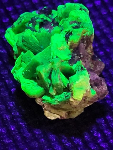 3.4g Natural Autunite Crystal Specimen on Matrix - Geiger Check