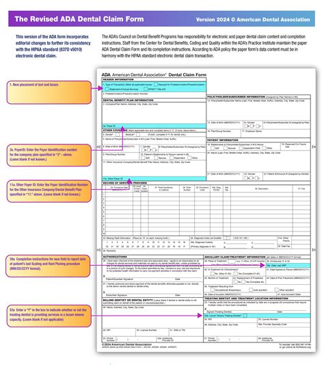 Blank Printable Ada Dental Claim Form Ada Dental Claim Form