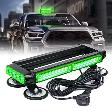 Xprite Green COB LED Strobe Rooftop Flashing Light Bar Double Side