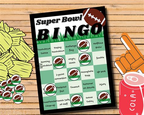 Printable Super Bowl Bingo Template - Etsy