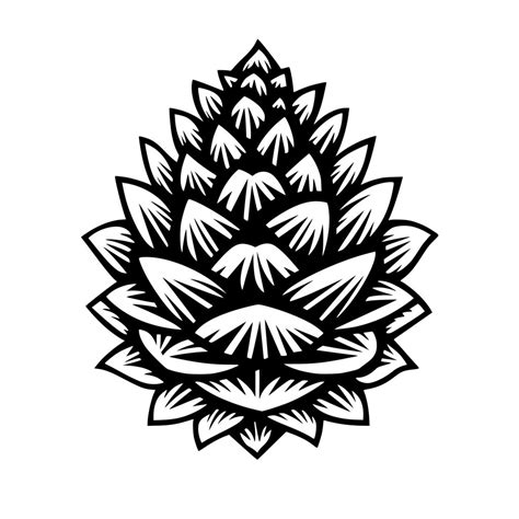 Botanical Pine Cone SVG File For Cricut Silhouette And Laser Machines