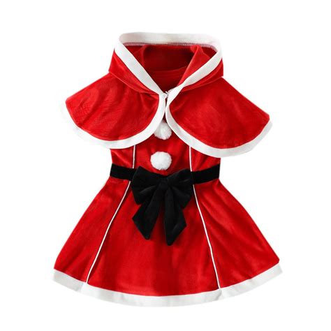 Toddler Kids Girl Christmas Elf Outfits Velvet Santa Claus Dress Velvet