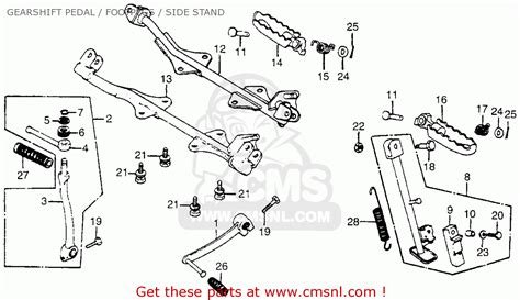 Honda Ct70 Trail 70 1980 A Usa Gearshift Pedal Footpegs Side