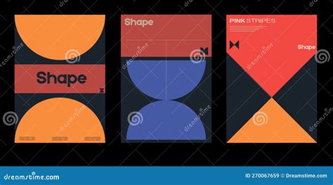 New Aesthetics Of Modernism In Poster Design Vector Cards Brutalism