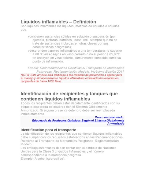 Ejemplos De Liquidos Inflamables