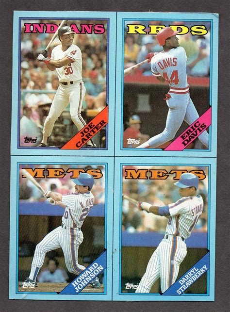 1988 Topps Wax Box Bottom Uncut Carter Davis Strawberry Johnson EBay