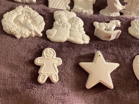 Ceramic Bisque Holiday Ornaments Set Ready To Paint Etsy