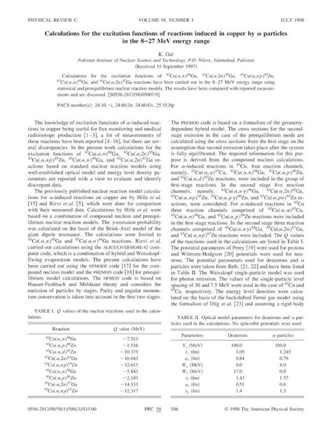 PDF Calculations For The Excitation Functions Of Reactions Induced In