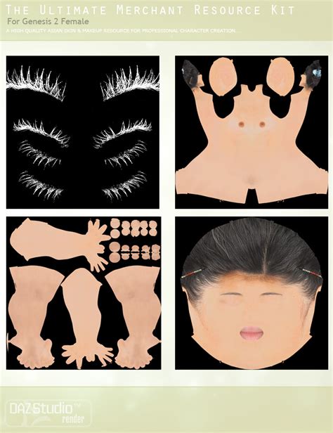 Asian Skin Merchant Resource Texture Kit For Genesis Female S Daz D