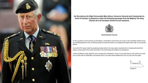 Canadian Crown On Twitter His Majesty King Charles Iii Has Sent