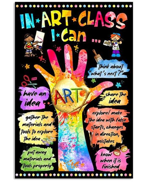 Teacher In Art I Can Vertical Poster Elementary Art Rooms Art Room